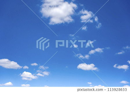 Blue sky sky cloud spring sky background background material April copy space 113928633