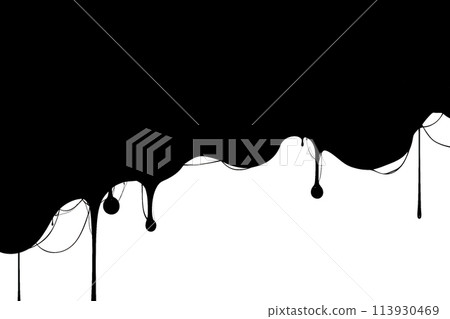 Black ink flowing silhouette frame background 113930469