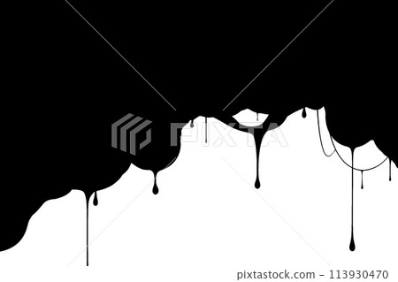 Black ink flowing silhouette frame background 113930470