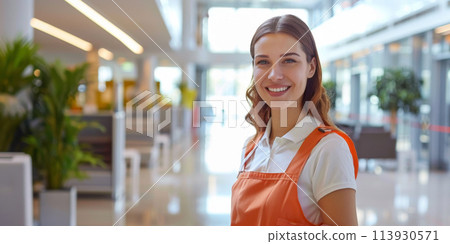 Professional portrait - Janitor at office space 113930571