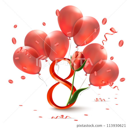 Womens day composition in realistic style 113930621