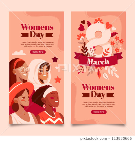 Womens day banners in flat design 113930666
