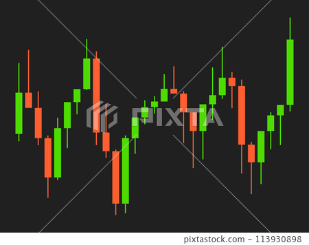 Candlestick chart of trading on the stock exchange. Trading cryptocurrency, stocks and bonds. Candlestick patterns in cryptocurrency trading. Design for banners and posters. Vector illustration Candlestick chart of trading on the stock exchange. Trading cryptocurrency, stocks and bonds. Candlestick patterns in cryptocurrency trading. Design for banners and posters. Vector illustration 113930898