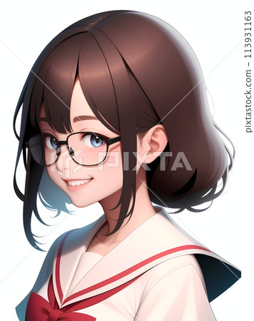 戴眼鏡的短髮女子，戴著AI生成的眼鏡 113931163