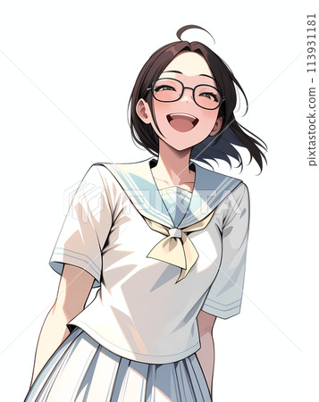 AI生成的水手服戴眼鏡女高中生 113931181