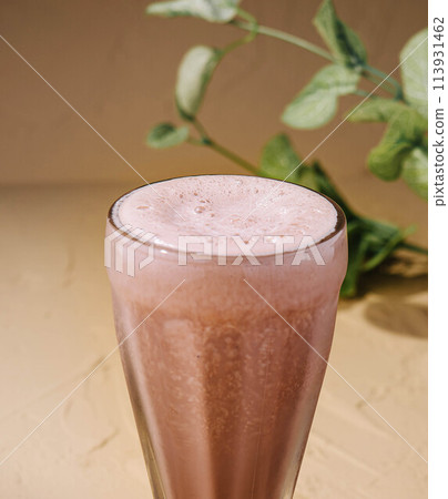 Hot coffee with milk in glass cup Hot coffee with milk in glass cup 113931462