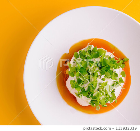 Vegetable salad with avocado and cream sauce Vegetable salad with avocado and cream sauce 113932339