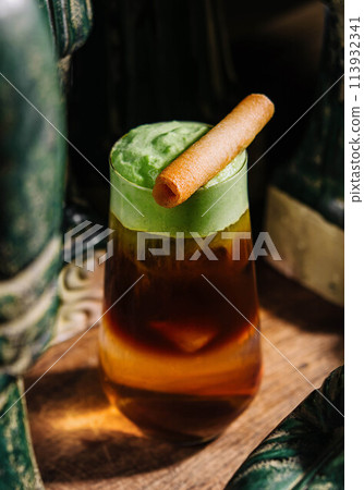 Green layered cocktail 113932341