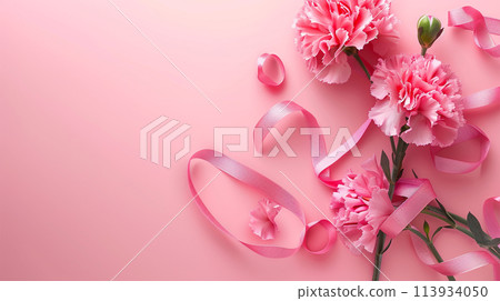 Carnation Mother's Day Pink Background 113934050
