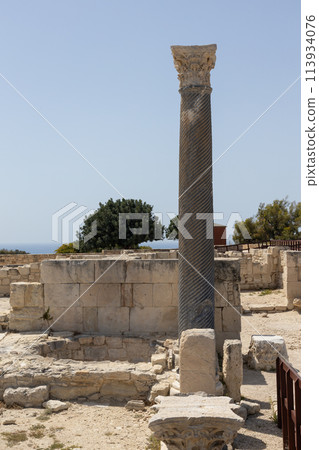 Ancient Corinthian Column at Kourion, Cyprus. Ancient Corinthian Column at Kourion, Cyprus. 113934076