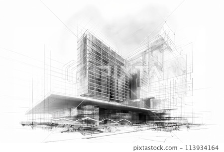 A sketch-style background that evokes a large construction facility A sketch-style background that evokes a large construction facility 113934164