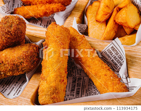 Chicken nuggets and french fries Chicken nuggets and french fries 113934175
