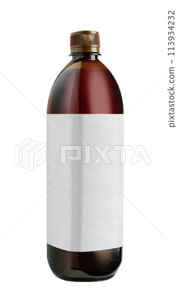 olive oil in a bottle on a white background 113934232