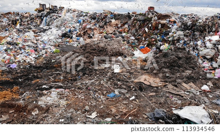 Large landfill near the metropolis in autumn. Large landfill near the metropolis in autumn. 113934546