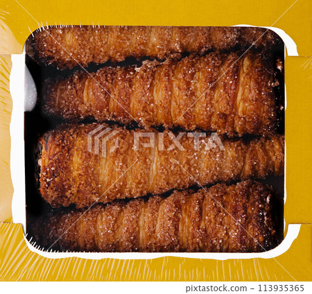 waffle sweet cone with sweets meringue 113935365