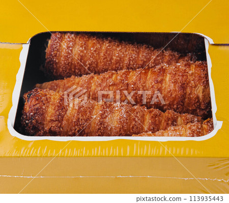 waffle sweet cone with white sweets meringue 113935443