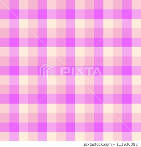 Seamless checkered pattern in pink colours. Creative vibrant trendy tartan background design for kids. Abstract trendy gingham plaid. Seamless checkered pattern in pink colours. Creative vibrant trendy tartan background design for kids. Abstract trendy gingham plaid. 113936088