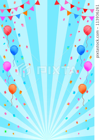 Event frame background: Confetti, balloons and... - Stock Illustration ...