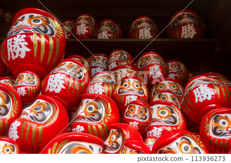 Photographed Daruma of Katsuo-ji Temple in Minoo City, Osaka Prefecture Photographed Daruma of Katsuo-ji Temple in Minoo City, Osaka Prefecture 113936273