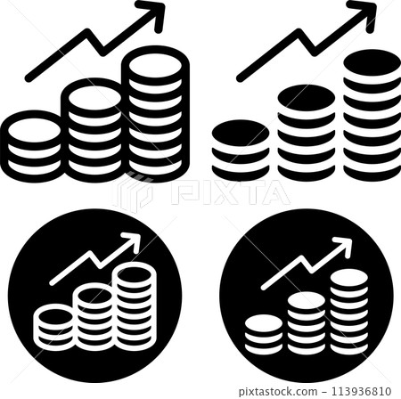 通貨膨脹、價格上漲、價格上漲圖示集 113936810