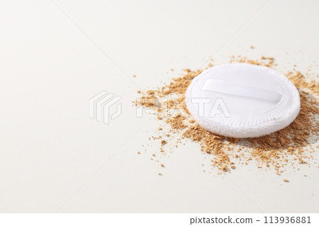 Face powder, light shade on a light background. Face powder, light shade on a light background. 113936881