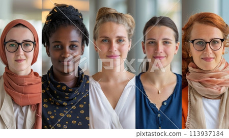 Composite set collection candid ideal multi national female body is perfect different age race healthcare concept 113937184