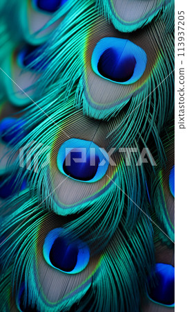 Beautiful peacock feather pattern background picture 113937205