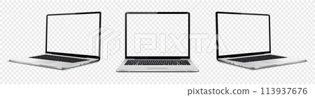 Laptop mockup with transparent screen isolated on transparent background 113937676