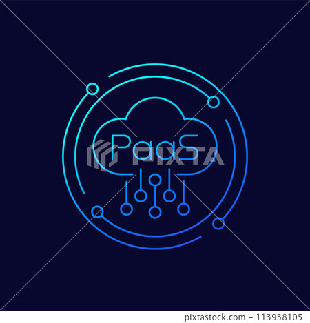 Paas icon, Platform as a Service, linear design Paas icon, Platform as a Service, linear design 113938105