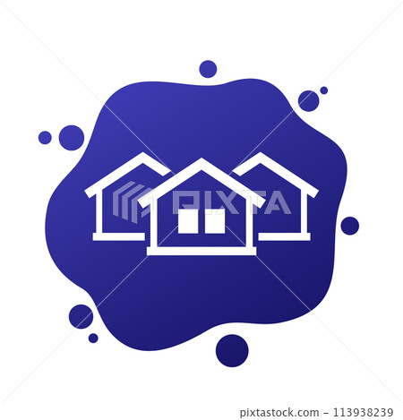 neighbourhood vector icon with houses neighbourhood vector icon with houses 113938239