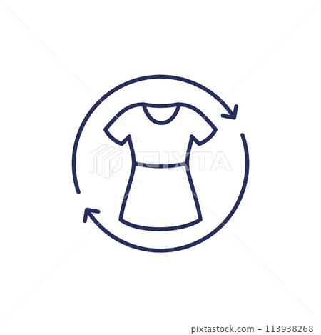 recycling clothes, reuse old dress line icon recycling clothes, reuse old dress line icon 113938268