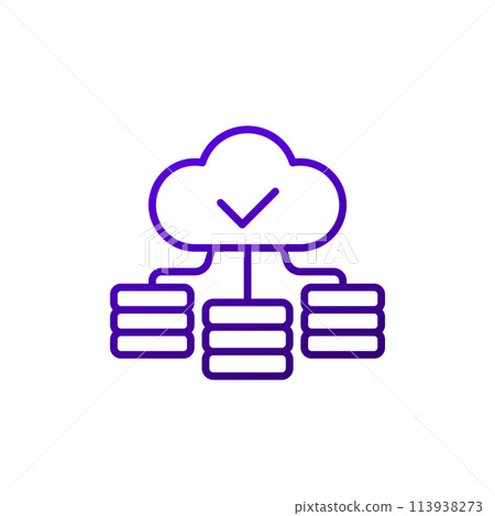 infrastructure icon with a cloud, line vector infrastructure icon with a cloud, line vector 113938273