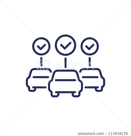 car fleet line icon on white 113938276