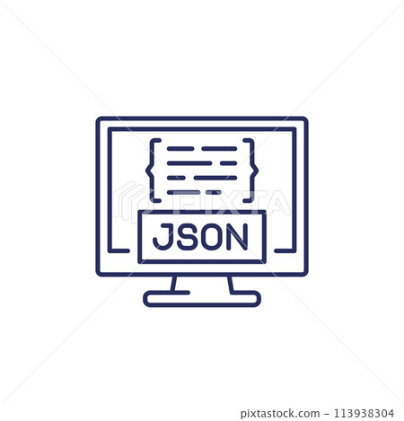JSON line icon with a computer 113938304