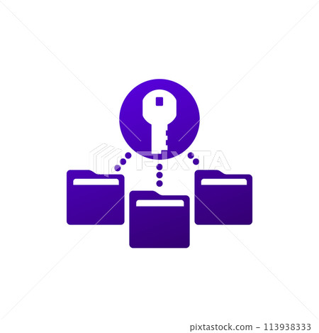 folders and a key icon, vector folders and a key icon, vector 113938333