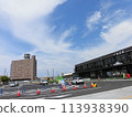 Autumn sky, white clouds and Sakata Station 113938390