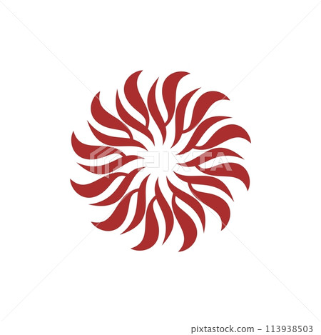 Abstract Red Circle Flower Logo Template Illustration Design. Vector EPS 10. Abstract Red Circle Flower Logo Template Illustration Design. Vector EPS 10. 113938503
