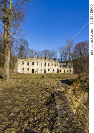 Lower and Upper Castles ruins, Podhradi near As, Western Bohemia, Czech Republic 113938600