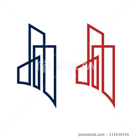 Line Building Real Estate Logo Template Illustration Design. Vector EPS 10. Line Building Real Estate Logo Template Illustration Design. Vector EPS 10. 113939334