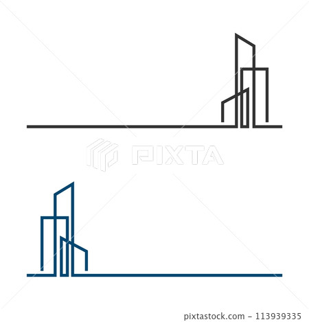 Line Building Real Estate Logo Template Illustration Design. Vector EPS 10. Line Building Real Estate Logo Template Illustration Design. Vector EPS 10. 113939335