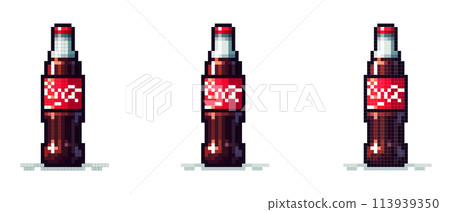pixel icon of drink bottle on white background 113939350