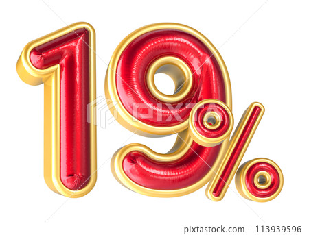 Percent Number 3D Render 113939596