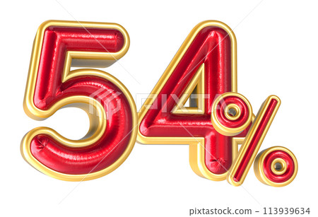 Percent Number 3D Render Percent Number 3D Render 113939634