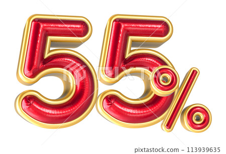 Percent Number 3D Render Percent Number 3D Render 113939635
