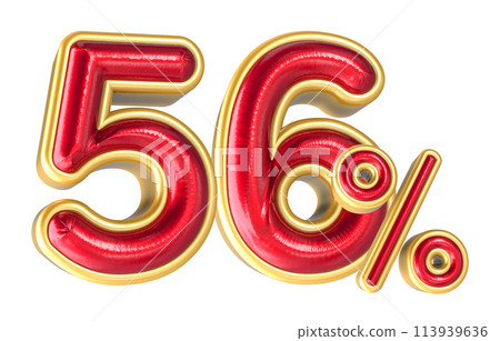 Percent Number 3D Render Percent Number 3D Render 113939636