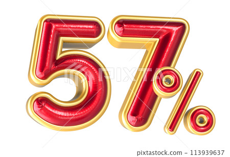 Percent Number 3D Render Percent Number 3D Render 113939637
