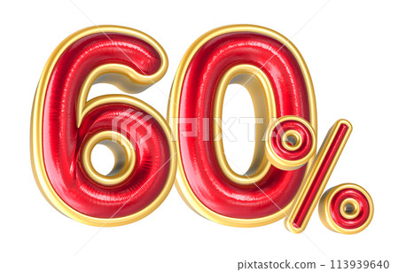 Percent Number 3D Render Percent Number 3D Render 113939640