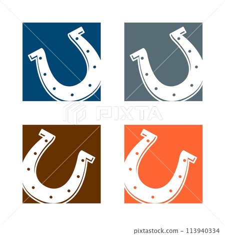 Horseshoe Vector icon Logo Template Illustration Design. Vector EPS 10. Horseshoe Vector icon Logo Template Illustration Design. Vector EPS 10. 113940334