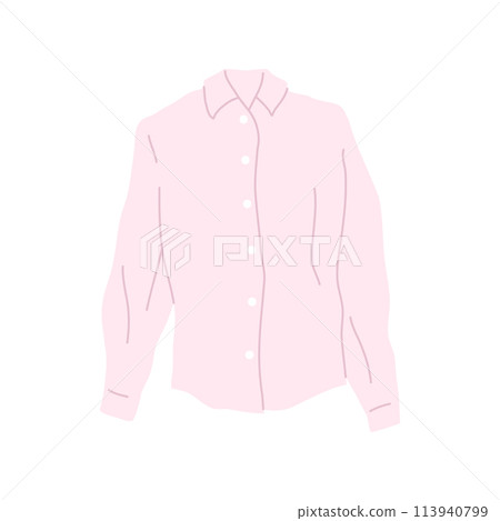 Cartoon Clothes Male Pink Shirt Concept Flat Design Style Isolated on a White Background. Vector illustration Cartoon Clothes Male Pink Shirt Concept Flat Design Style Isolated on a White Background. Vector illustration 113940799