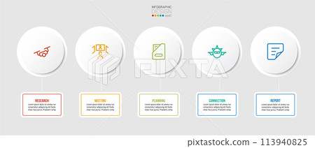 Timeline chart business infographic template. 113940825